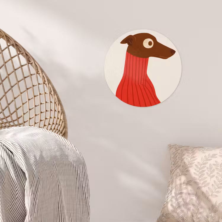 Behangcirkel - Silhouet - Hond - Trui - Rood — 5