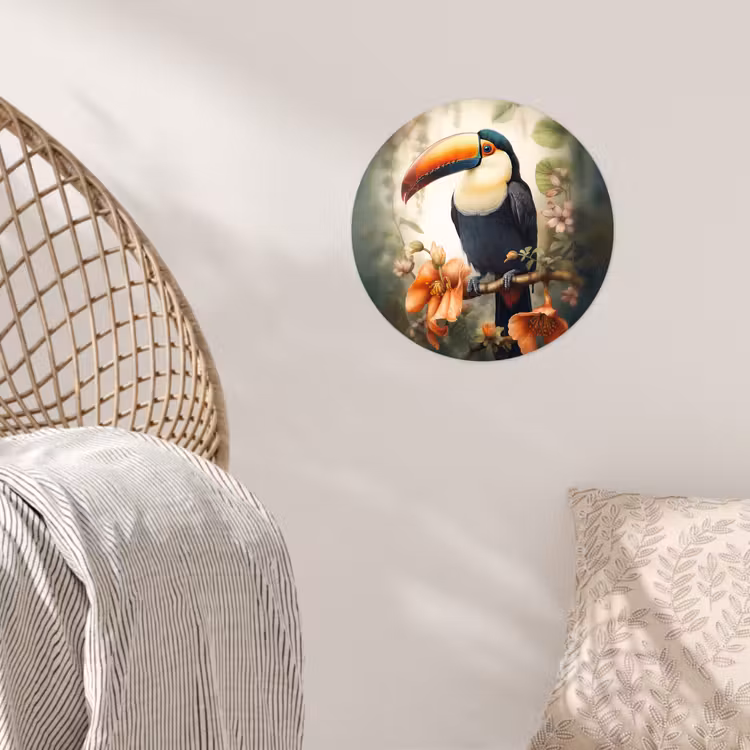 Behangcirkel - Toekan - Vogel - Bloemen - Planten — 5