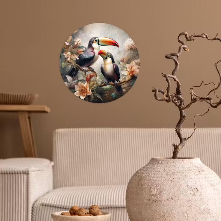 Behangcirkel - Toekan - Vogels - Bloemen - Jungle — 2