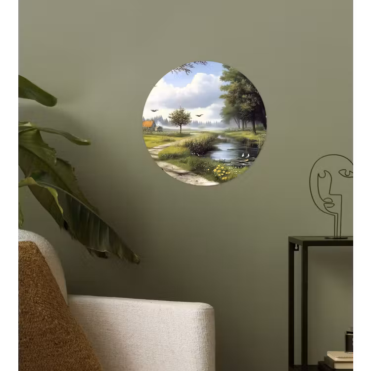 Behangcirkel - Zandpad - Groen landschap - Water — 3