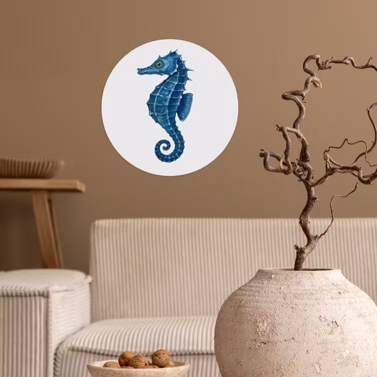 Behangcirkel - Zeepaardje - Staart - Blauw — 2
