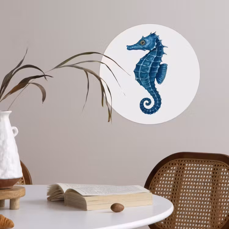 Behangcirkel - Zeepaardje - Staart - Blauw — 4