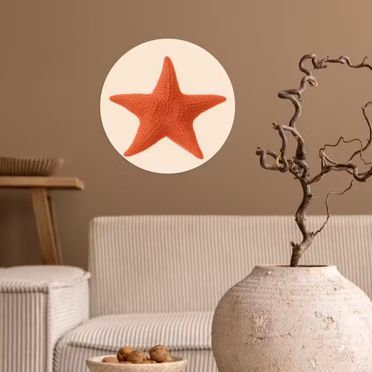 Behangcirkel - Zeester - Bobbels - Rood — 2