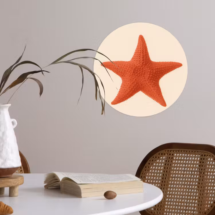 Behangcirkel - Zeester - Bobbels - Rood — 4