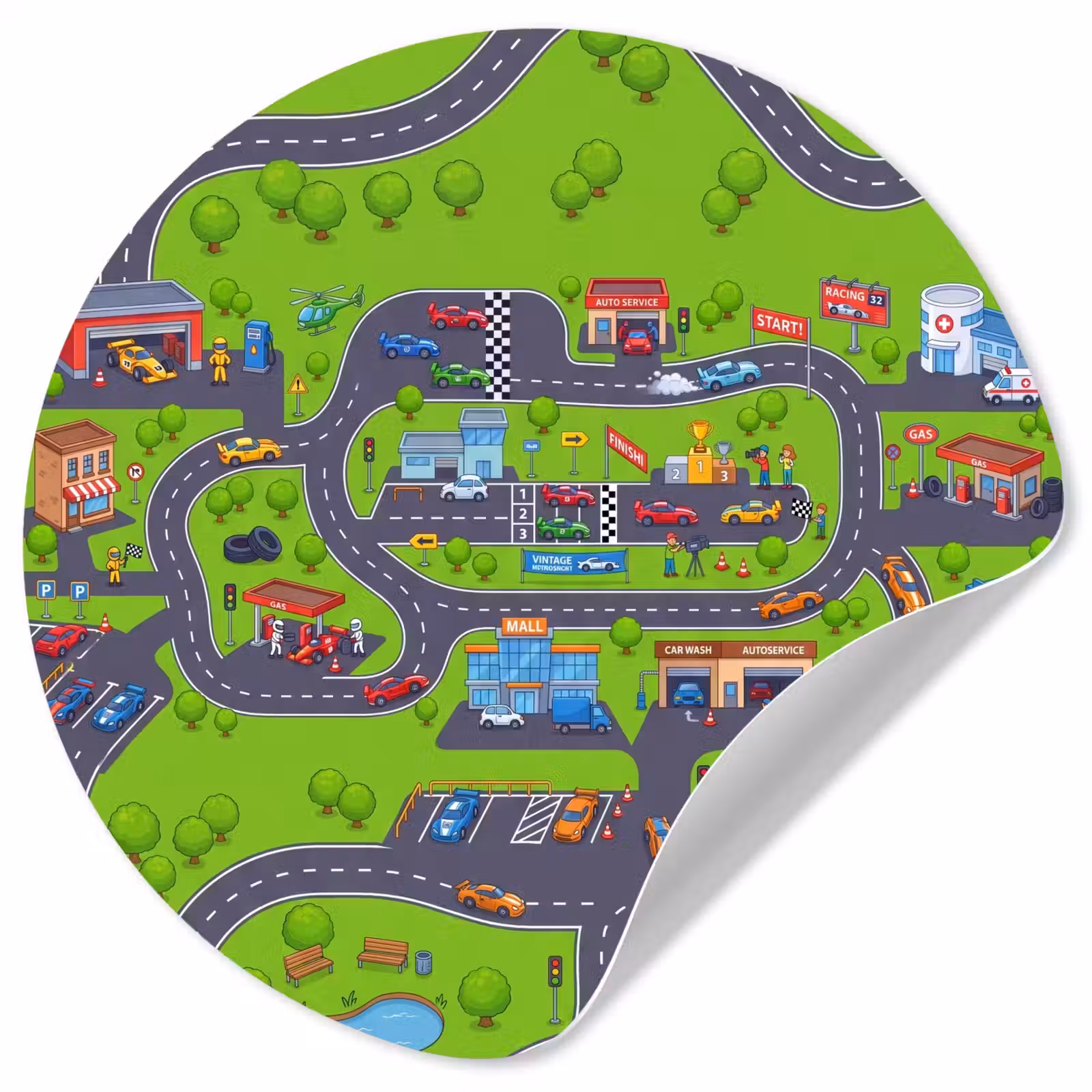 Behangcirkel - Circuit - Auto - Cartoon — 1