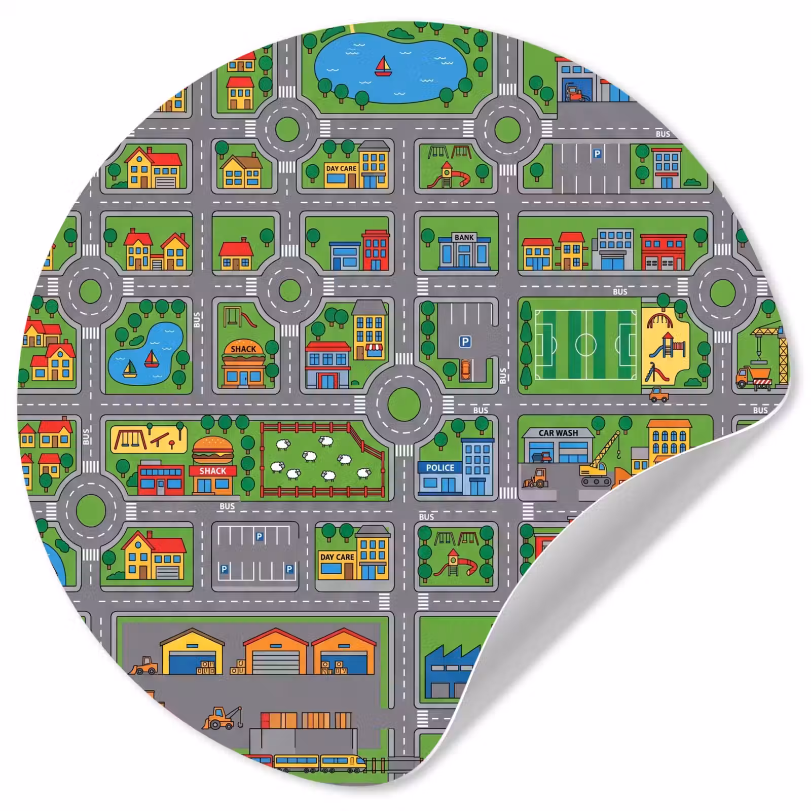 Behangcirkel - Gebouwen - Straten - Kinderlijk — 1