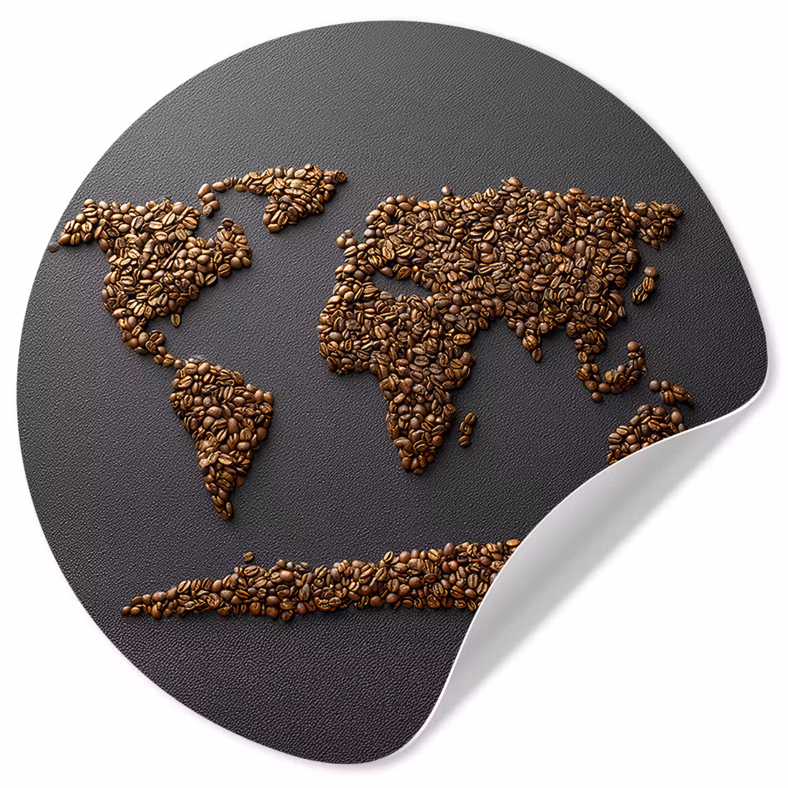 Behangcirkel - Wereldkaart - Koffie - Grijs — 1