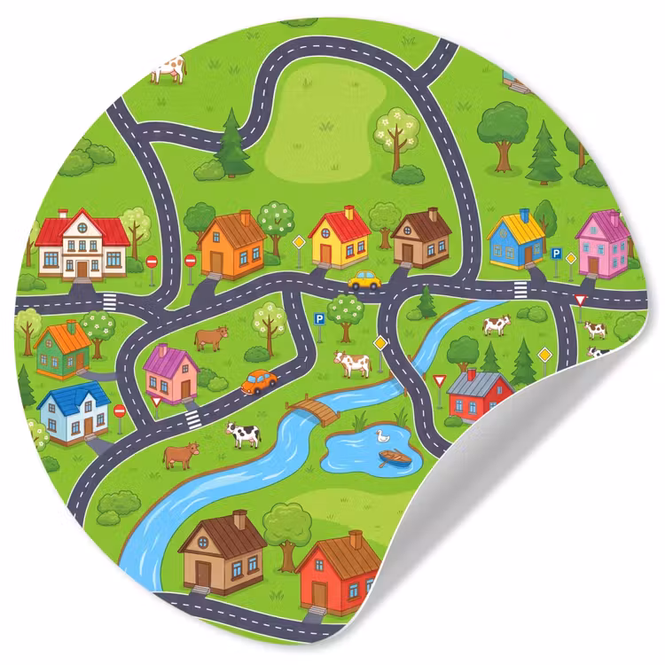 Behangcirkel - Dorp - Wegen - Huizen — 1
