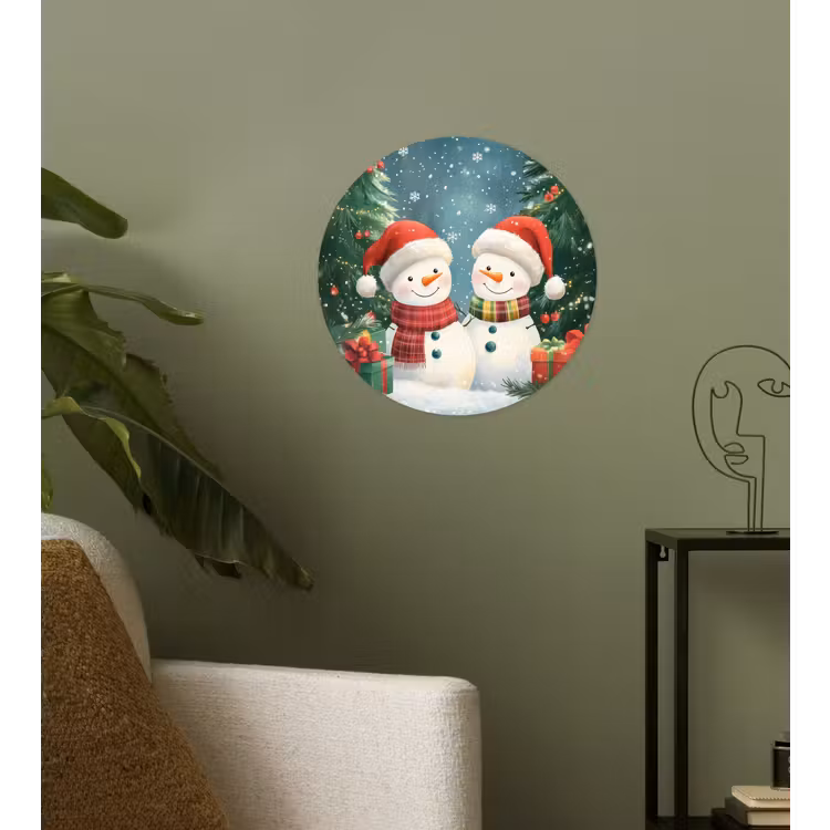 Behangcirkel - Sneeuwpop - Kerstsneeuw - Groen - Rood — 3