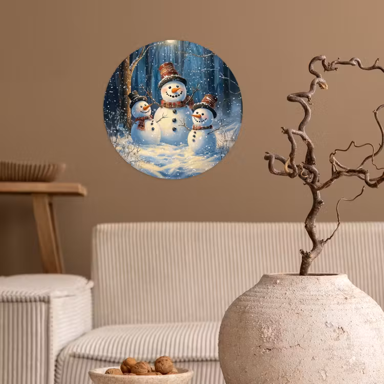 Behangcirkel - Sneeuwpop - Sneeuw - Winter - Bos — 2