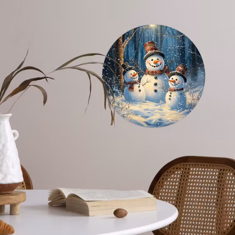 Behangcirkel - Sneeuwpop - Sneeuw - Winter - Bos — 4