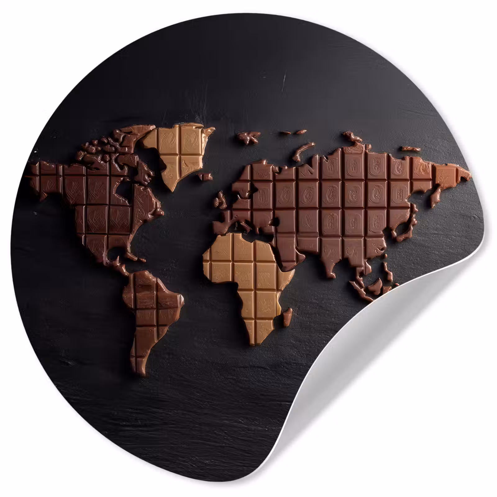 Behangcirkel - Wereldkaart - chocola - Smakelijke uitstraling — 1