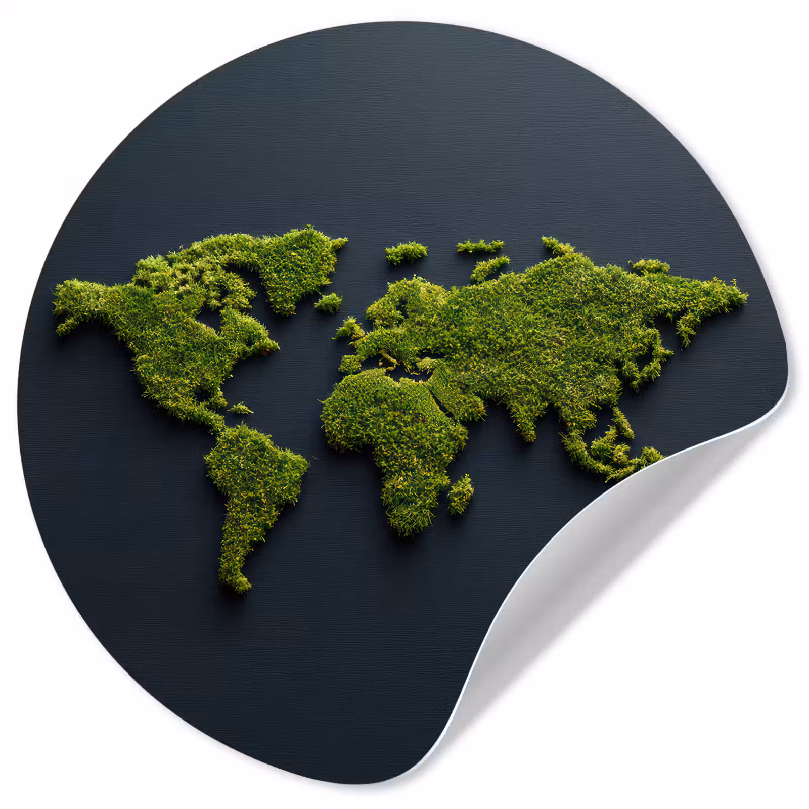 Behangcirkel - Wereldkaart - Mos -Levendig effect — 1