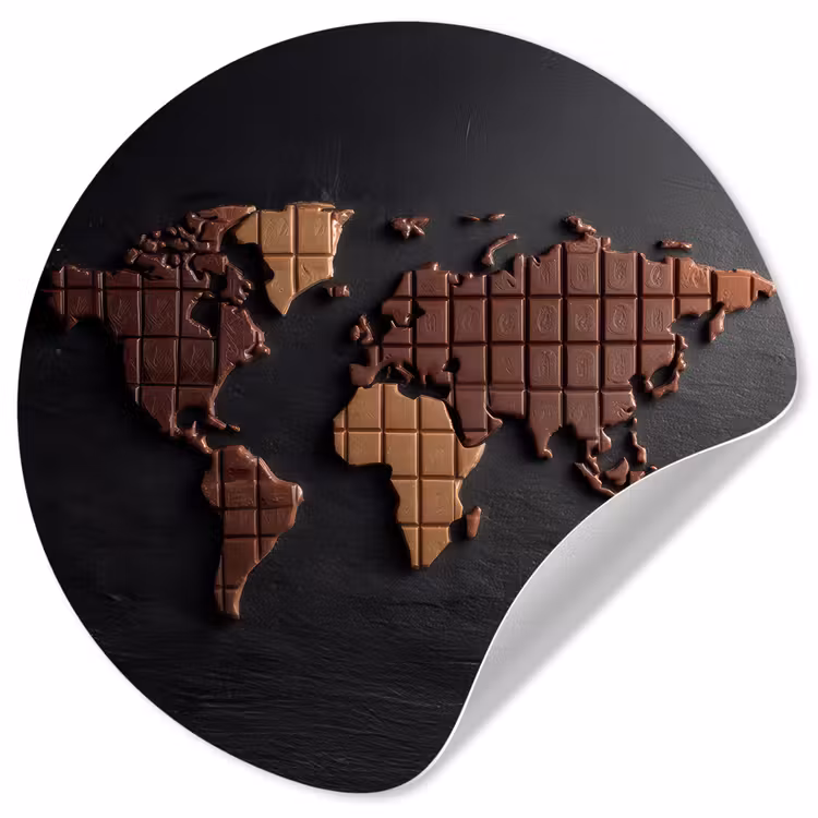 Behangcirkel - Wereldkaart - chocola - Smakelijke uitstraling — 1