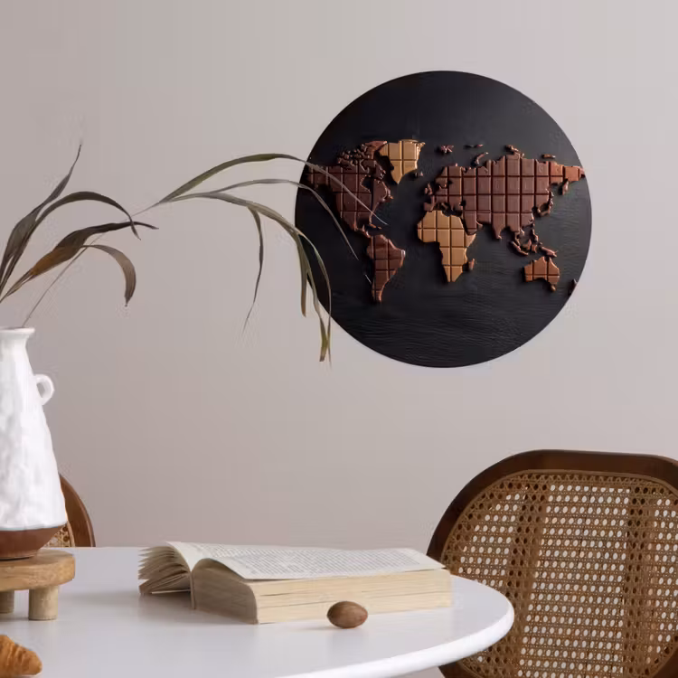 Behangcirkel - Wereldkaart - chocola - Smakelijke uitstraling — 4