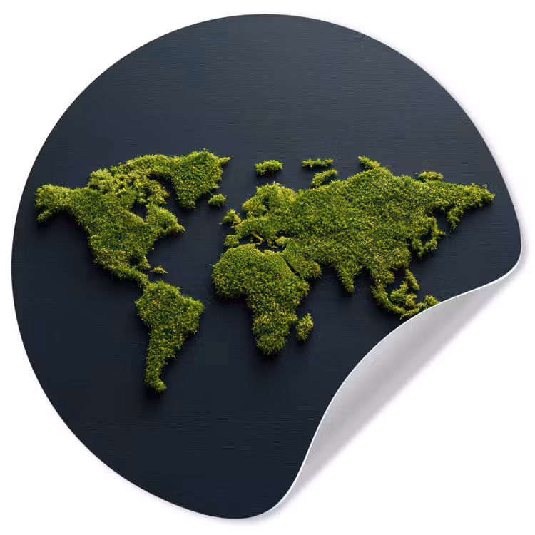 Behangcirkel - Wereldkaart - Mos -Levendig effect — 1