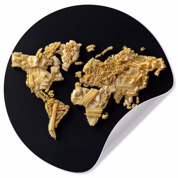Behangcirkel - Wereldkaart - Specerijen - Kleurrijk — 1