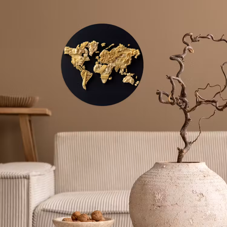 Behangcirkel - Wereldkaart - Specerijen - Kleurrijk — 2