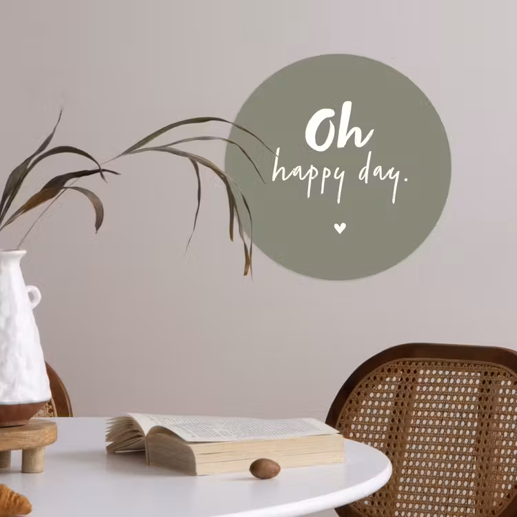 Behangcirkel - Oh happy day - Quotes - Tekst - Zomer — 4