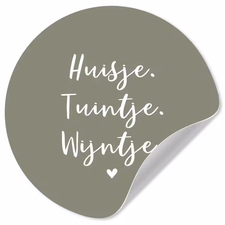 Behangcirkel - Tekst - Huisje, tuintje, wijntje - Thuis - Quotes - Wijn — 1