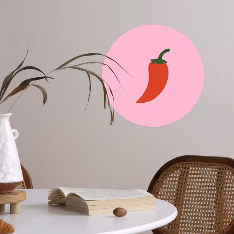 Behangcirkel - Peper - Rood - Illustratie — 4