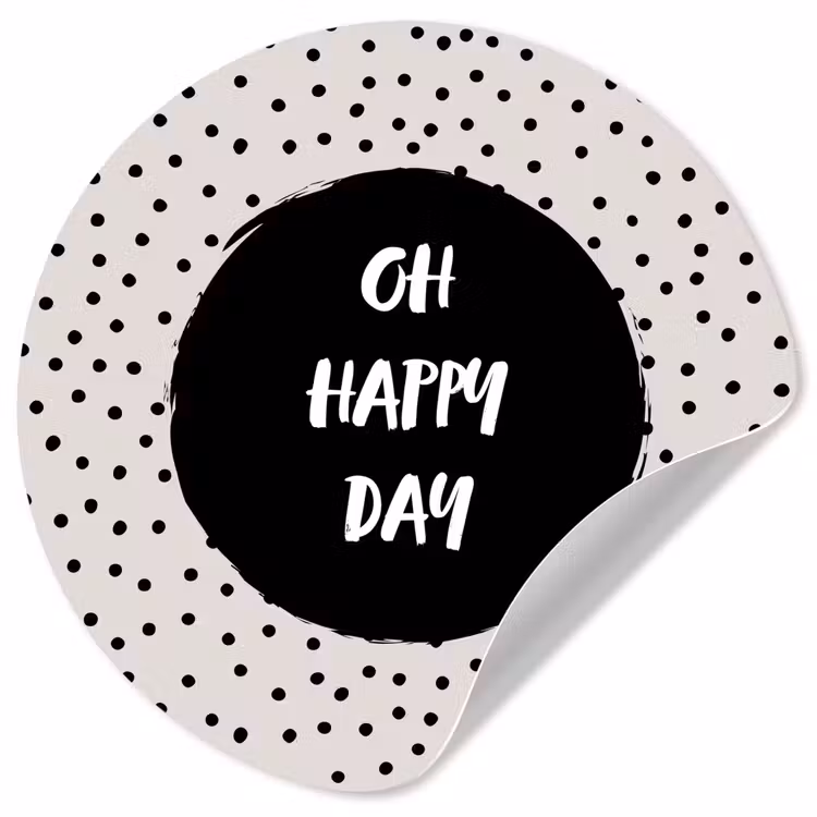 Behangcirkel - Quotes - Gelukkig - Tekst - Oh happy day — 1