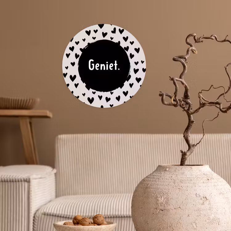 Behangcirkel - Quotes - Hartje - Tekst - Geniet — 2