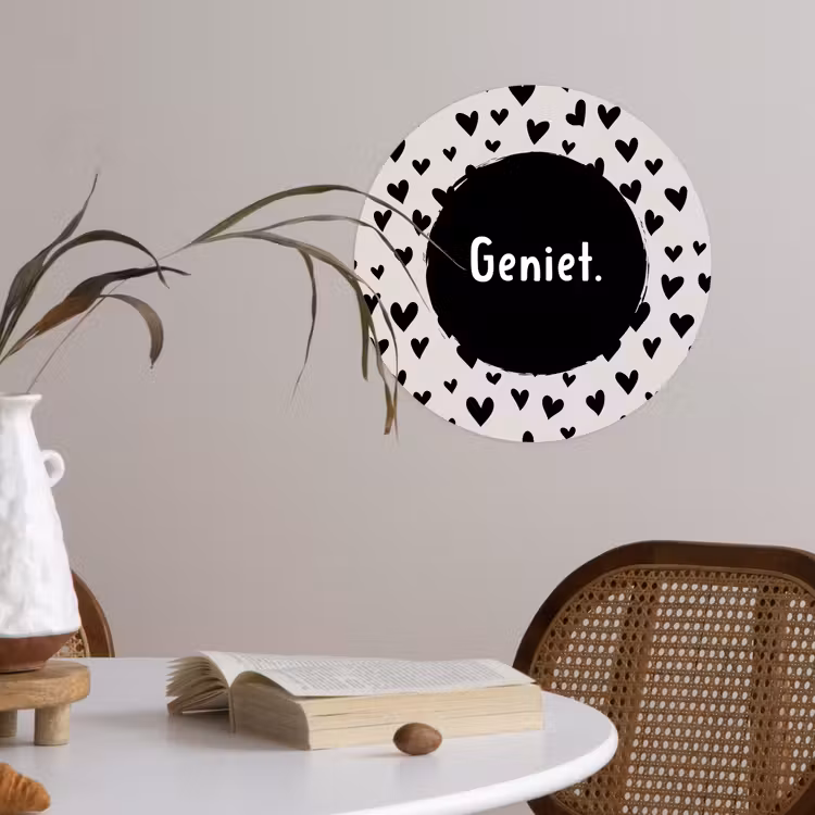 Behangcirkel - Quotes - Hartje - Tekst - Geniet — 4