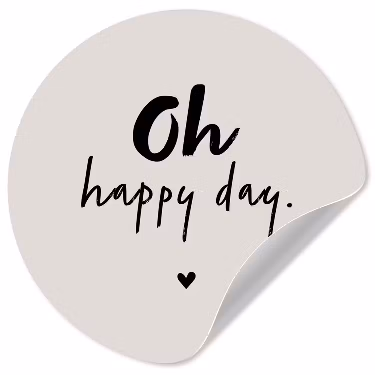 Behangcirkel - Tekst - Oh happy day - Quotes - Blij — 1