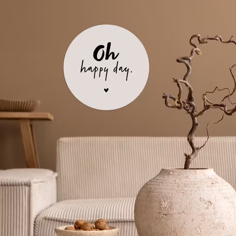 Behangcirkel - Tekst - Oh happy day - Quotes - Blij — 2