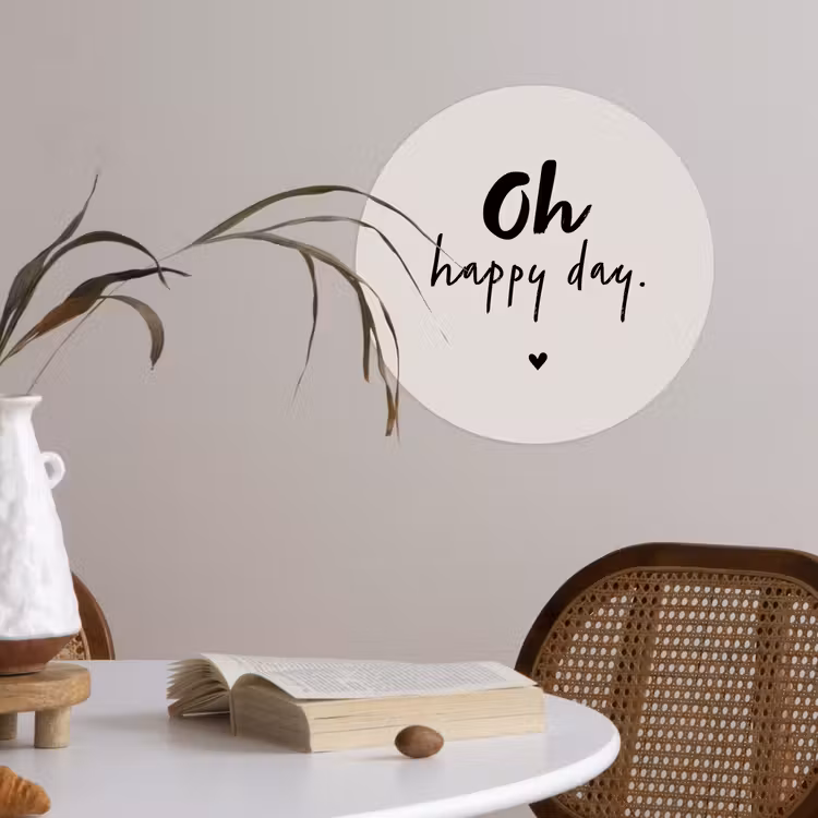Behangcirkel - Tekst - Oh happy day - Quotes - Blij — 4