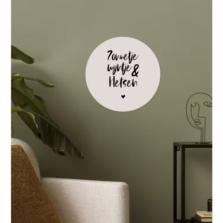 Behangcirkel - Tekst - Wijn - Zonnetje, wijntje & kletsen - Quotes — 3