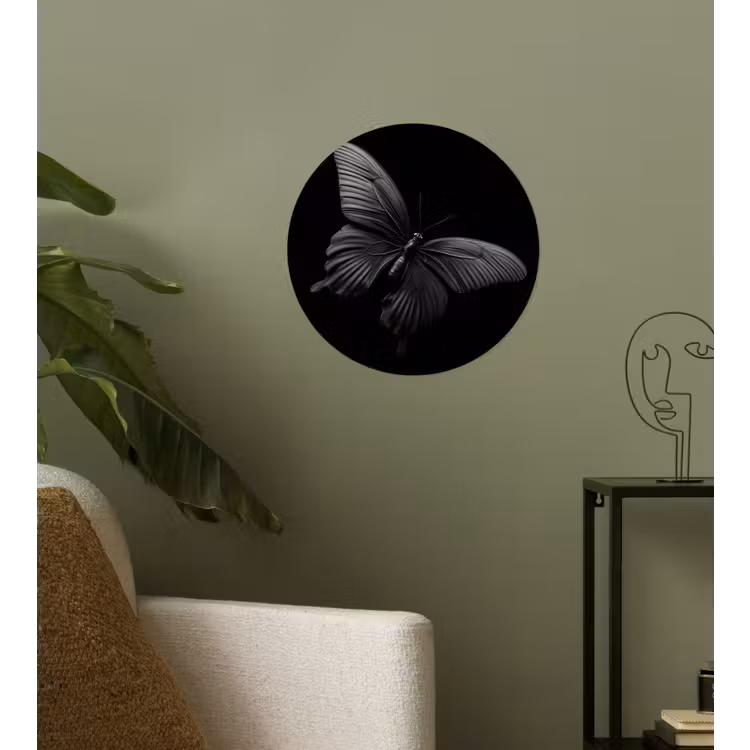 Behangcirkel - Vlinder - Zwart - Insect - Dieren — 3