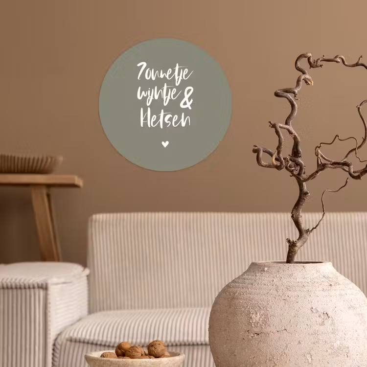 Behangcirkel - Zomer - Tekst - Zonnetje, wijntje & kletsen - Quotes — 2