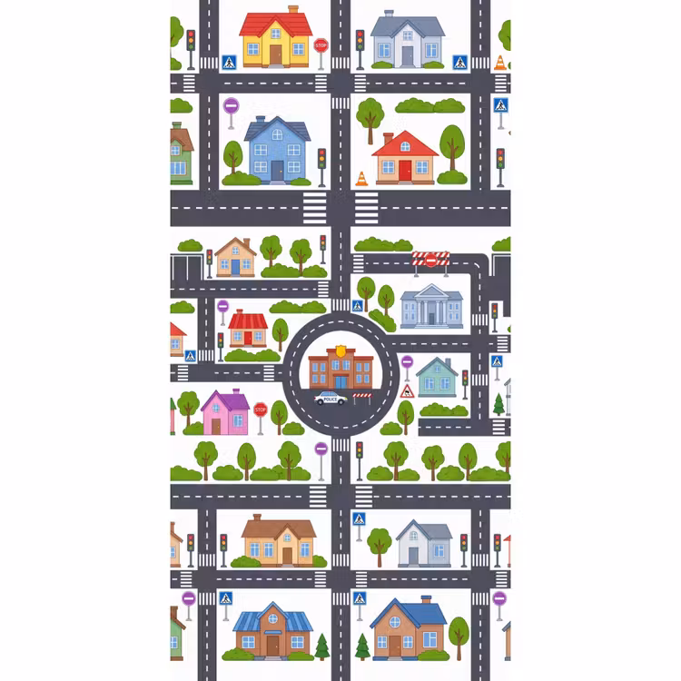 Behang - Stad - Plattegrond - Illustratie — 2