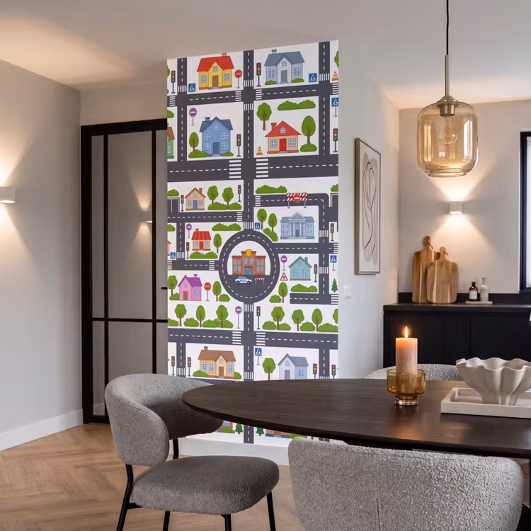 Behang - Stad - Plattegrond - Illustratie — 5
