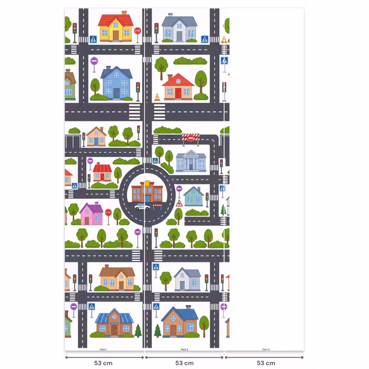 Behang - Stad - Plattegrond - Illustratie — 6