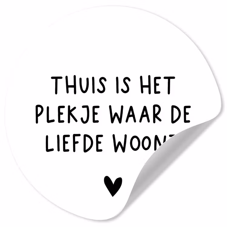 Behangcirkel - Spreuken - Thuis is het plekje waar de liefde woont - Quotes — 1