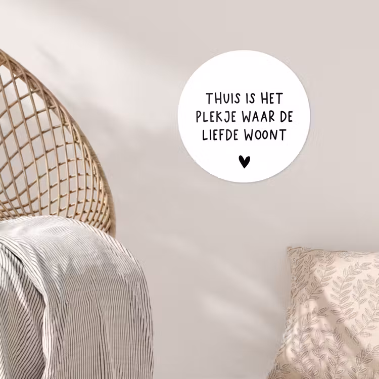 Behangcirkel - Spreuken - Thuis is het plekje waar de liefde woont - Quotes — 5