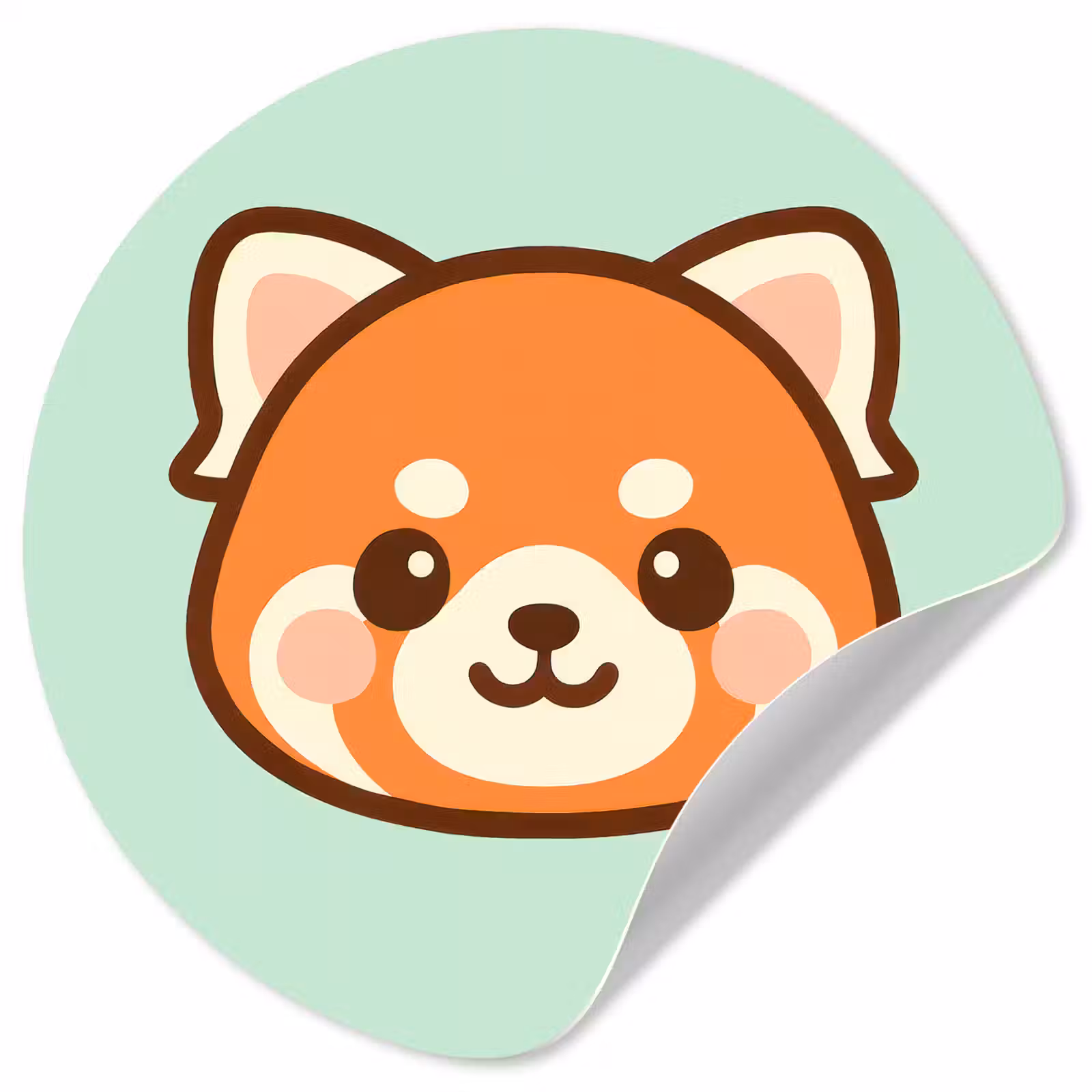 Behangcirkel - Rode panda - Groen - Cartoon — 1