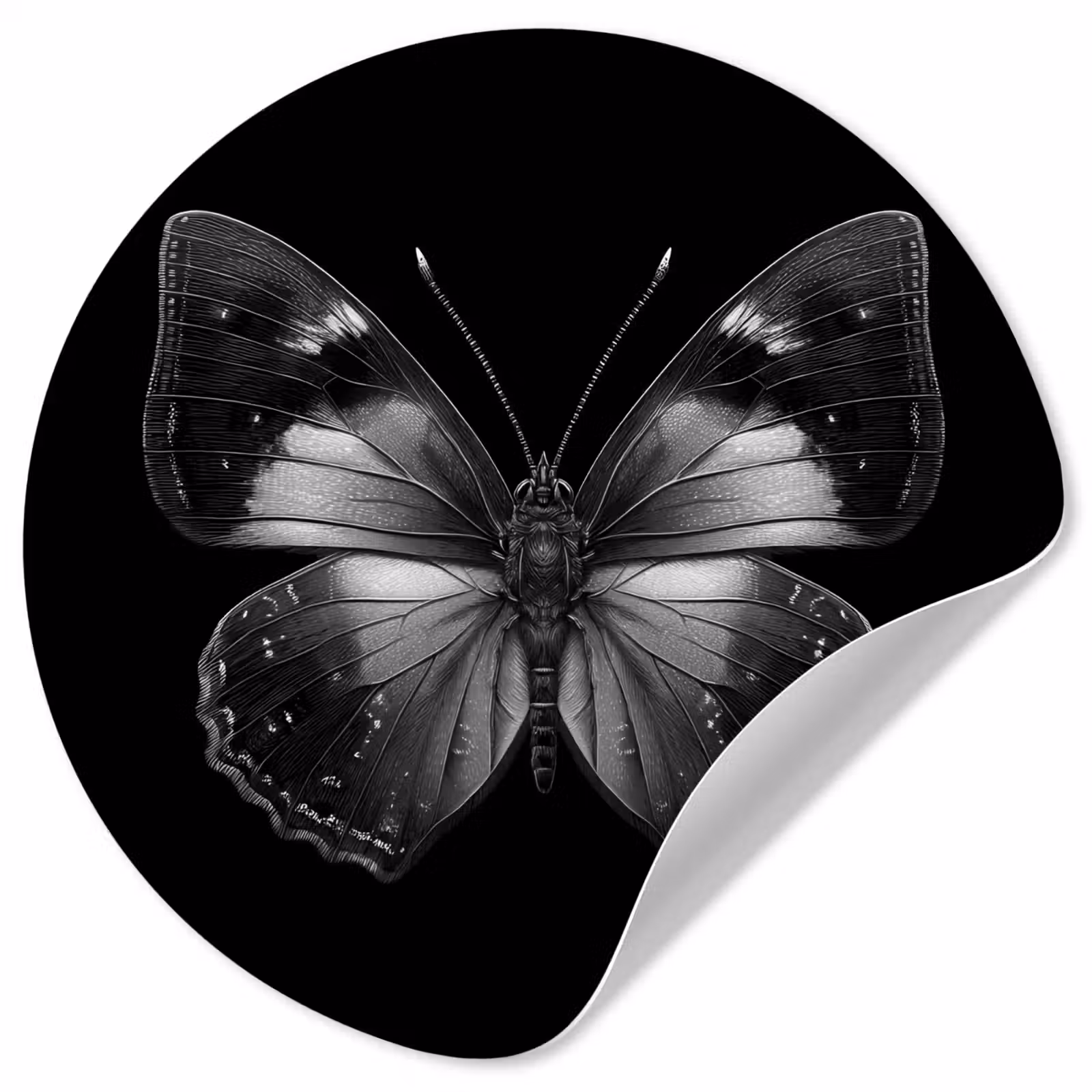 Behangcirkel - Vlinder - Grijs - Mysterieus — 1