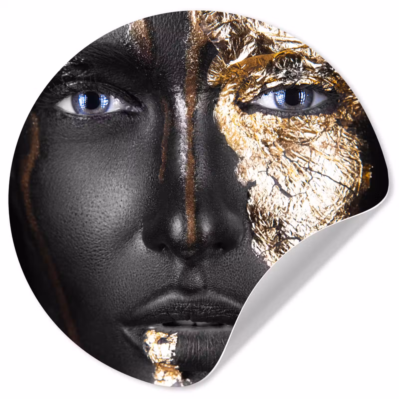 Behangcirkel - Vrouw - Bladgoud - Zwart - Goud - Luxe — 1