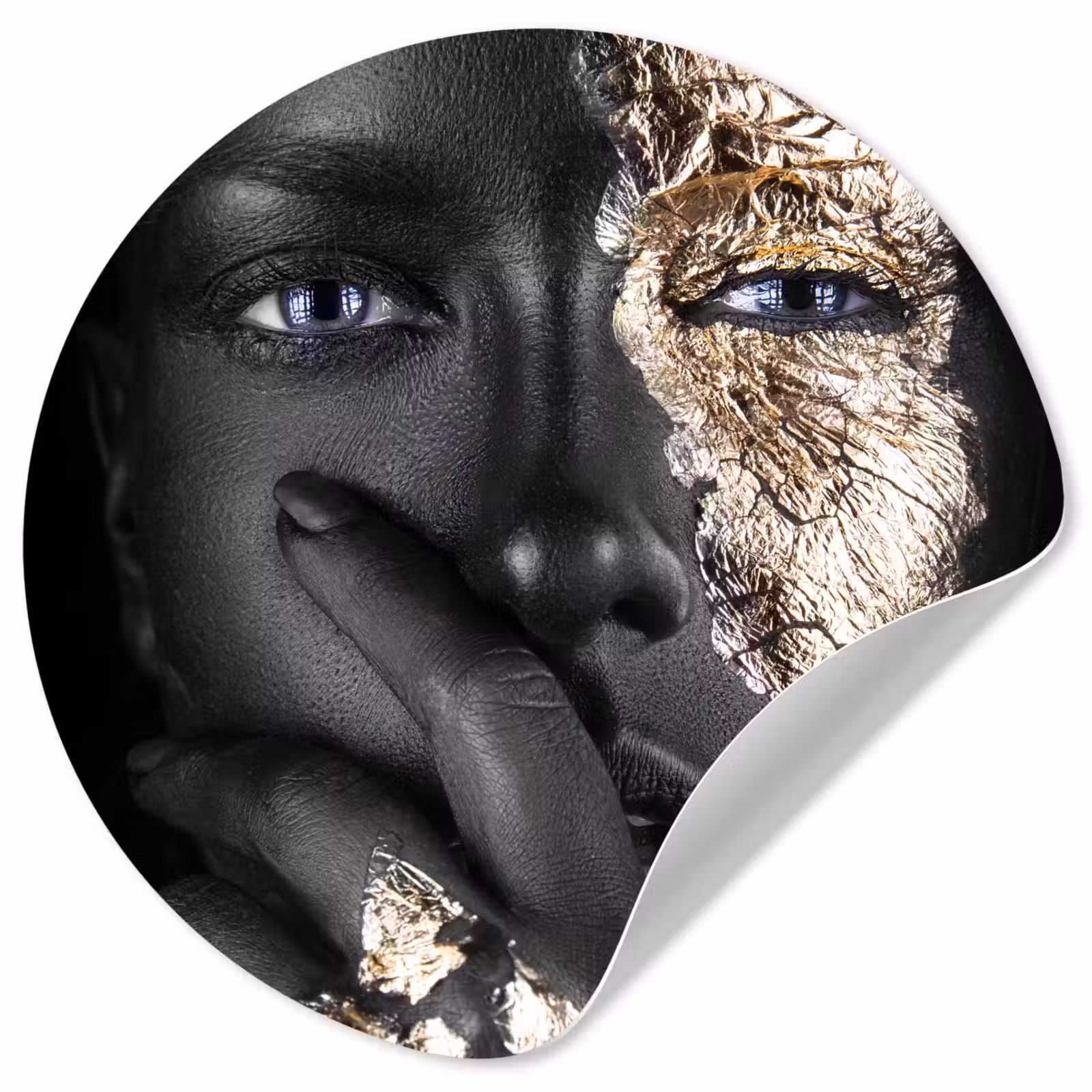 Behangcirkel - Vrouw - Goud - Zwart - Schmink - Luxe — 1