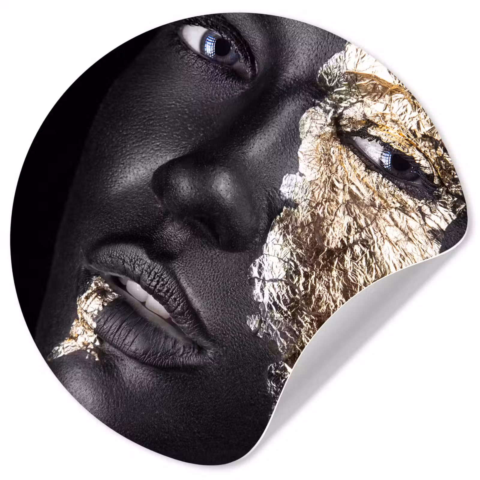 Behangcirkel - Vrouw - Goud - Zwart - Verf - Luxe — 1
