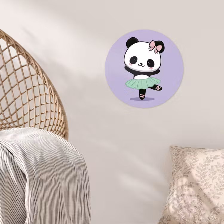 Behangcirkel - Panda - Paars - Sierlijk - Kawaii — 5