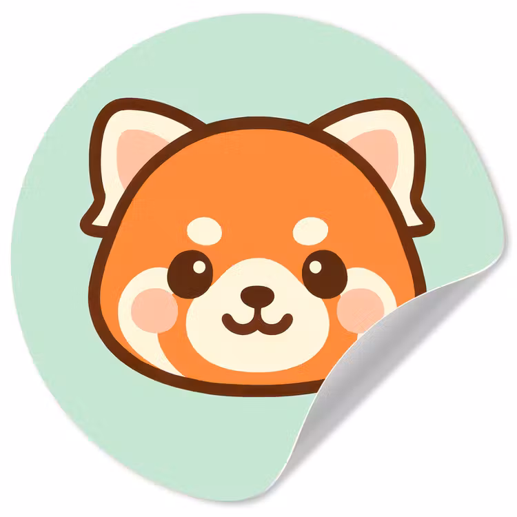 Behangcirkel - Rode panda - Groen - Cartoon — 1