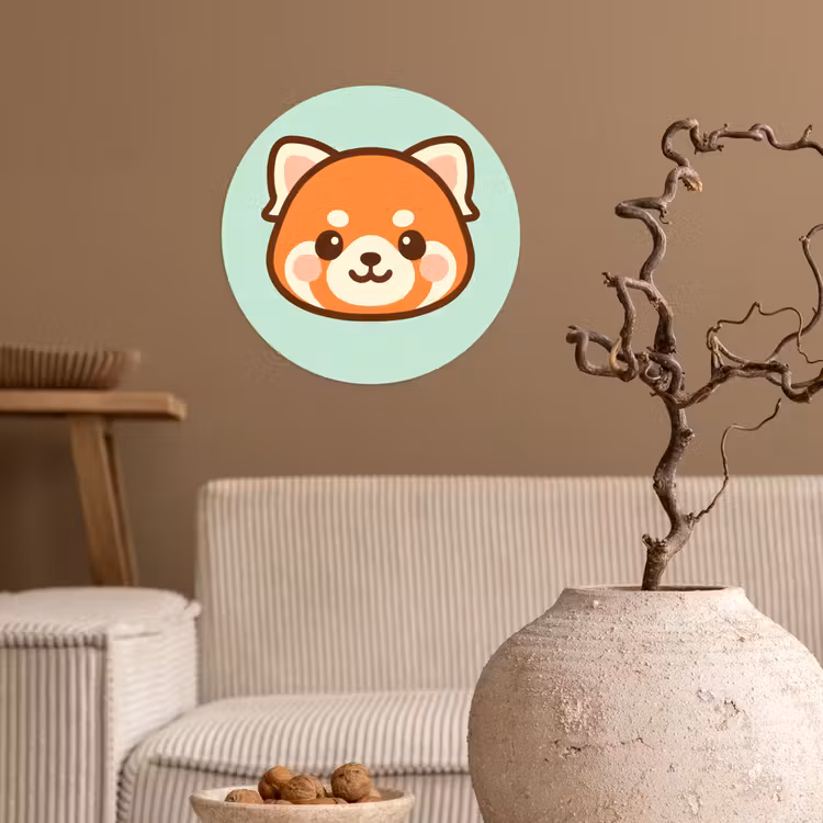 Behangcirkel - Rode panda - Groen - Cartoon — 2