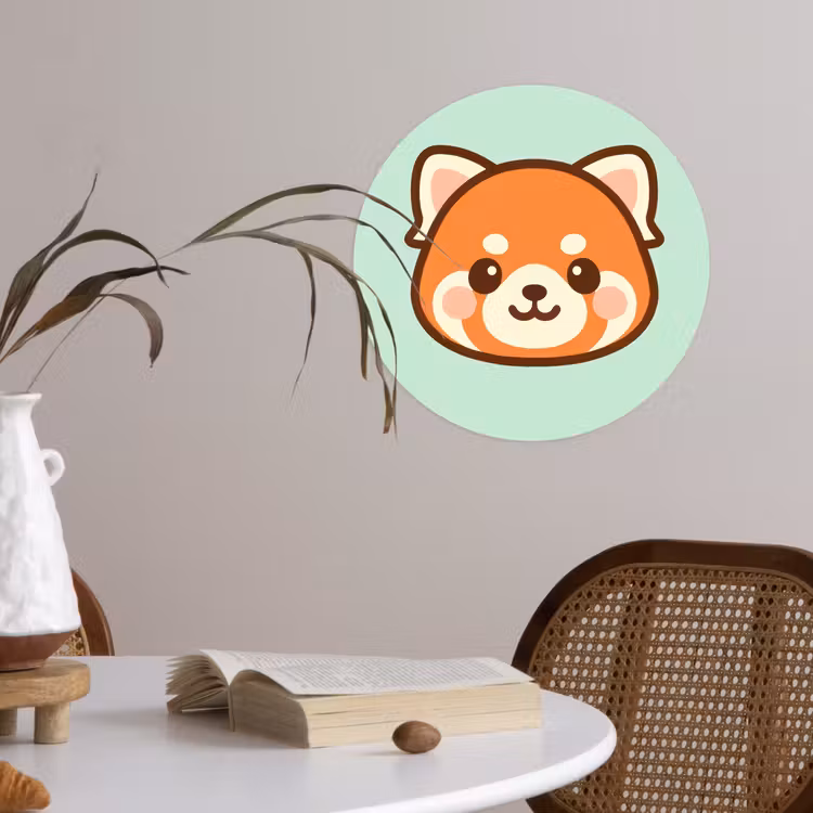 Behangcirkel - Rode panda - Groen - Cartoon — 4