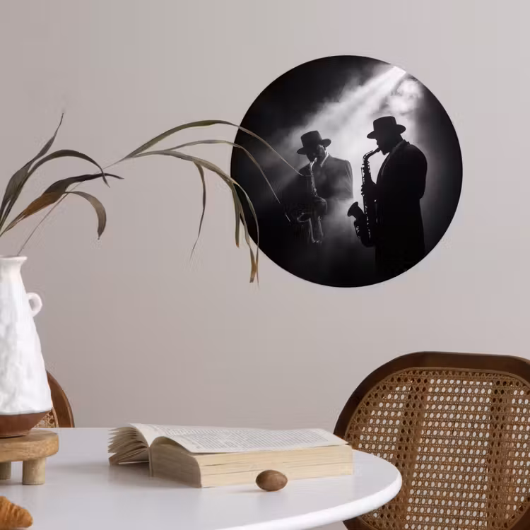 Behangcirkel - Saxofonisten - Hoeden - Rook - Licht — 4