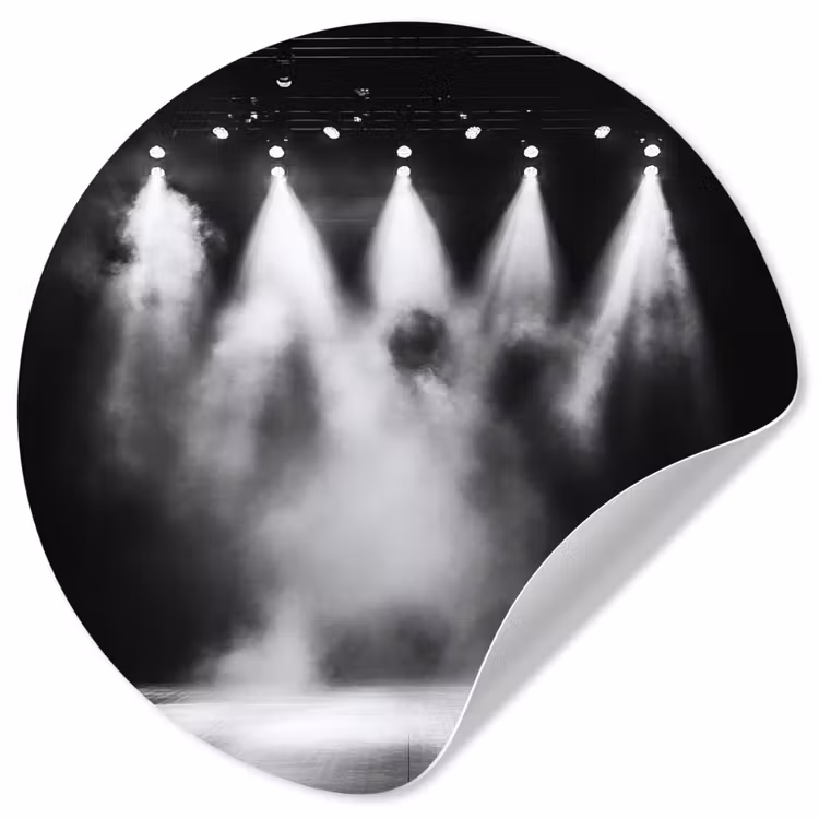 Behangcirkel - Theaterzaal - Mist - Spotlights - Zwart — 1